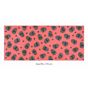 Coral Noir Mousseline Beach Pareo – 90 × 175 cm