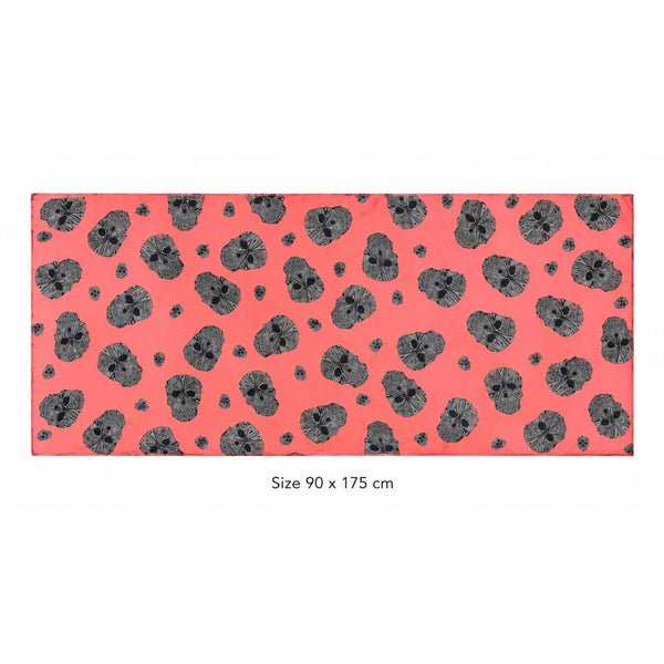 Coral Noir Mousseline Beach Pareo – 90 × 175 cm