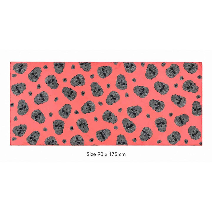 Coral Noir Mousseline Beach Pareo – 90 × 175 cm