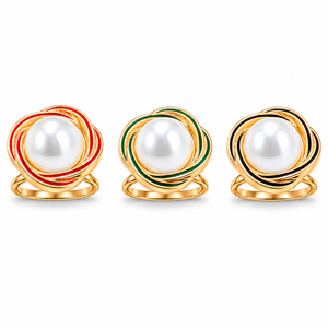 Pearl Accent Scarf Ring Petit Détail Lebanon