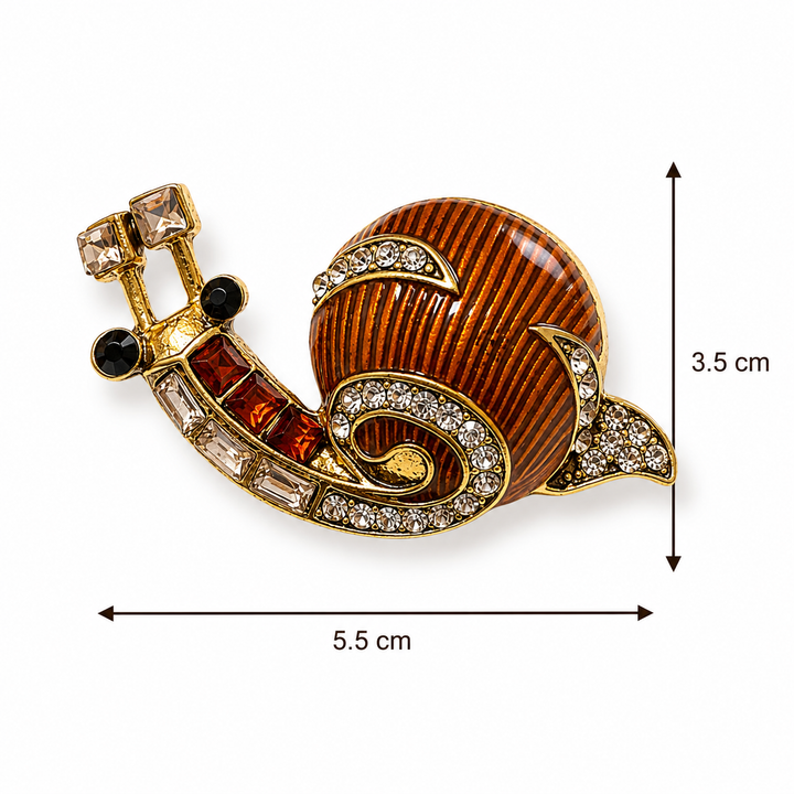 Amber Crystal Snail Brooch Petit Détail Lebanon
