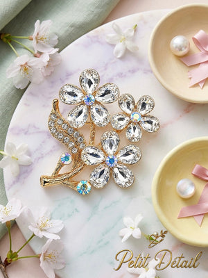 Crystal Daisy Bouquet Brooch Petit Détail Lebanon