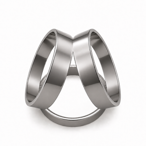 Silver Geometric Trio Scarf Ring Petit Détail Lebanon