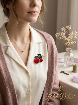 Cherry Crystal Brooch Petit Détail Lebanon