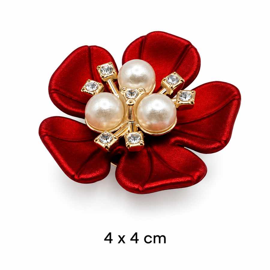 Red Flower Button Cover Petit Détail Lebanon