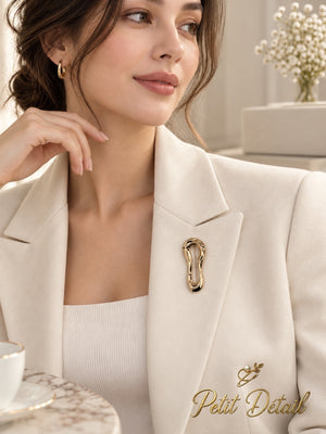 Sculptural Gold Brooch