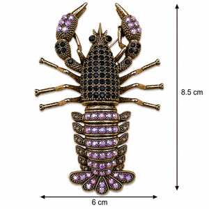 Crystal Lobster Brooch black Petit Détail Lebanon