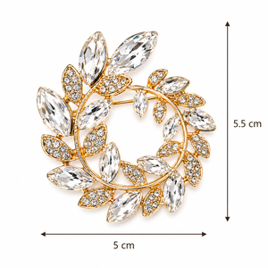Crystal Laurel Wreath Brooch Crystal Petit Détail Lebanon