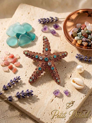 Crystal Starfish Brooch Petit Détail Lebanon