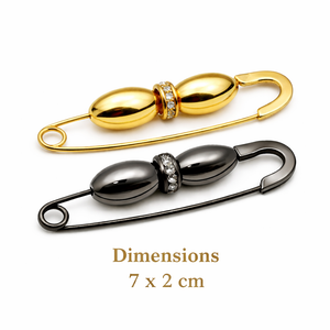 Double Oval Decorative Safety Pin Brooch Petit Détail Lebanon