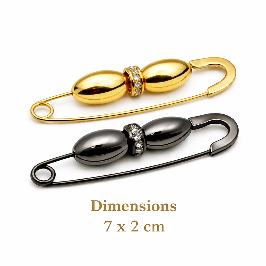 Double Oval Decorative Safety Pin Brooch Petit Détail Lebanon