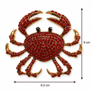 Red Crystal Crab Brooch Petit Détail Lebanon