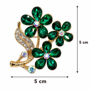 Crystal Daisy Bouquet Brooch Green Petit Détail Lebanon