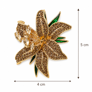 Lily Crystal Brooch Gold Petit Détail Lebanon