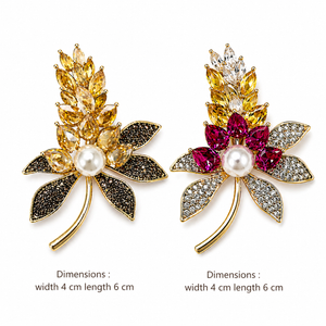 Pearl Floral Crystal Brooch Petit Détail Lebanon