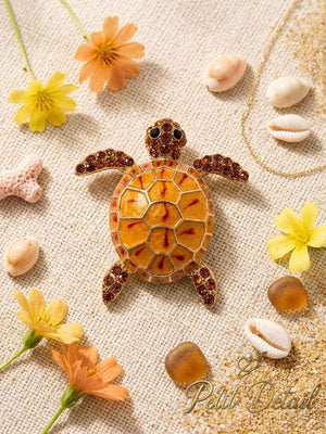 Amber Turtle Brooch Petit Détail Lebanon