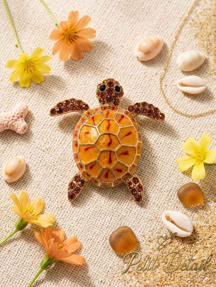 Amber Turtle Brooch Petit Détail Lebanon