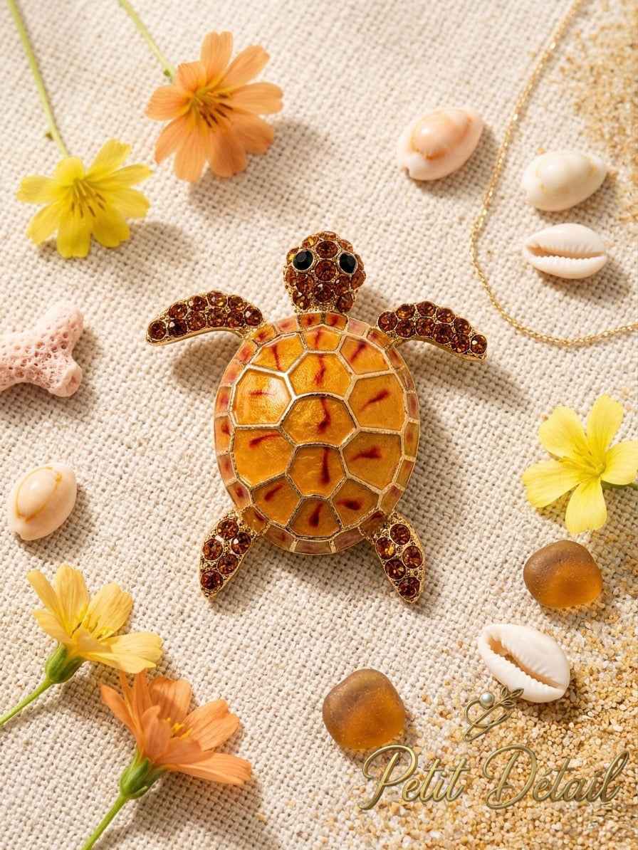 Amber Turtle Brooch Petit Détail Lebanon
