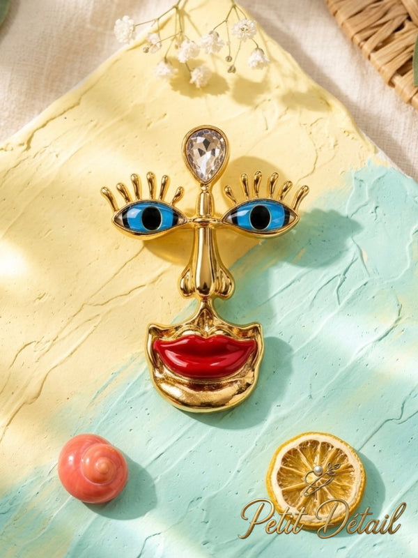 Abstract Face Statement Brooch Petit Détail Lebanon