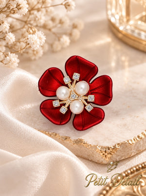 Red Flower Button Cover Petit Détail Lebanon