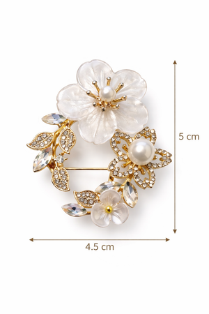 Pearl Floral Wreath Brooch Default Title Petit Détail Lebanon