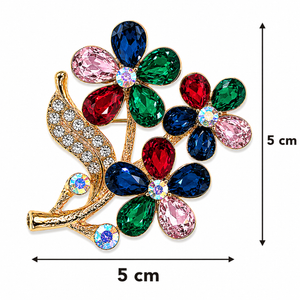 Crystal Daisy Bouquet Brooch Multicolor Petit Détail Lebanon