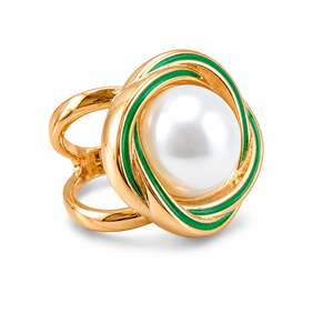 Pearl Accent Scarf Ring green Petit Détail Lebanon