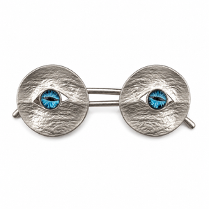 Surrealist Eye Glasses Brooch silver Petit Détail Lebanon