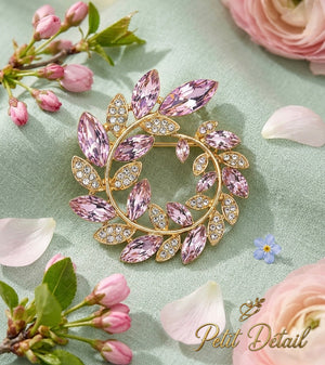 Crystal Laurel Wreath Brooch Petit Détail Lebanon
