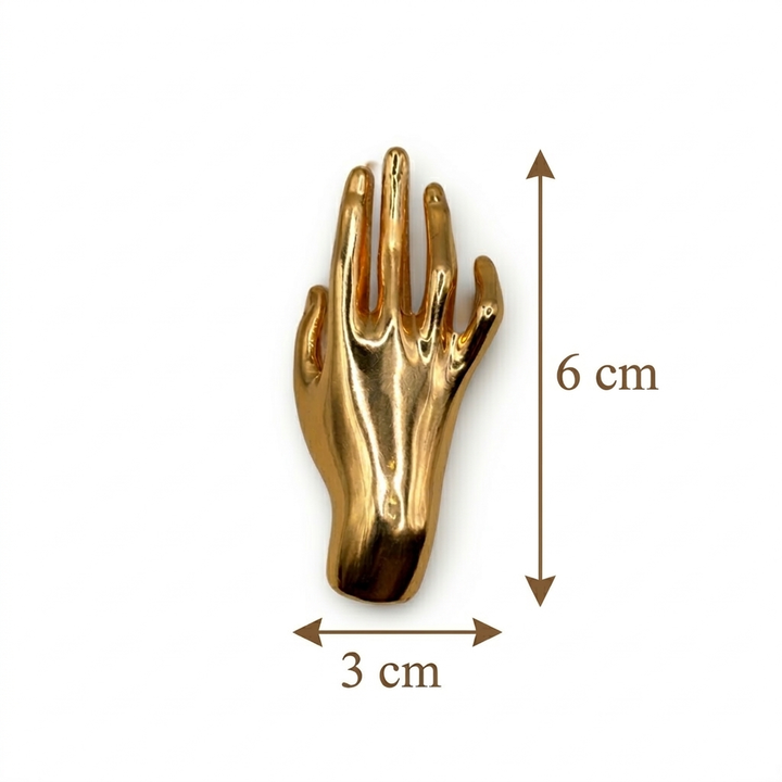 Surrealist Gold Hand Brooch Petit Détail Lebanon