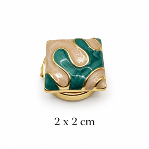 Teal & Ivory Wave Button Cover Petit Détail Lebanon