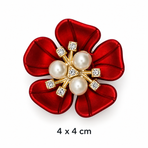 Red Flower Button Cover Petit Détail Lebanon