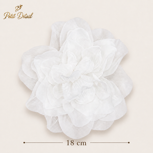 Handmade Ivory Organza Couture Flower – 15 cm | Made in Lebanon | Petit Détail
