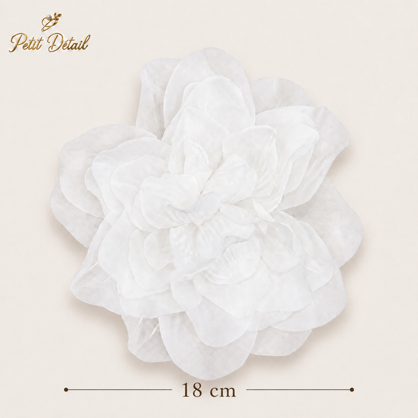 Handmade Ivory Organza Couture Flower – 15 cm | Made in Lebanon | Petit Détail