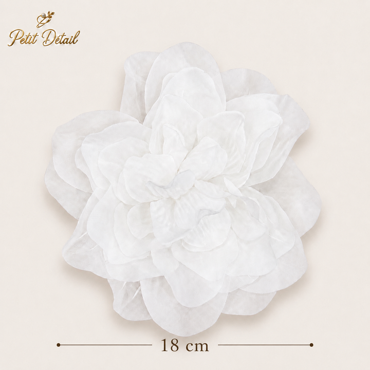 Handmade Ivory Organza Couture Flower – 15 cm | Made in Lebanon | Petit Détail