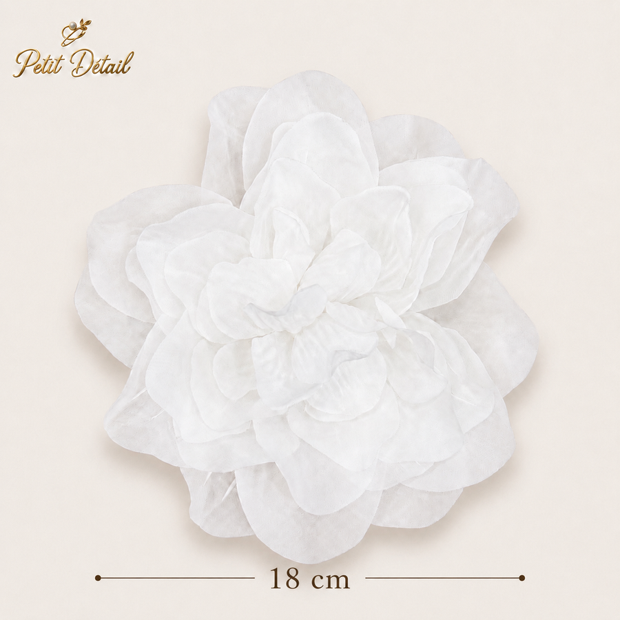 Handmade Ivory Organza Couture Flower – 15 cm | Made in Lebanon | Petit Détail