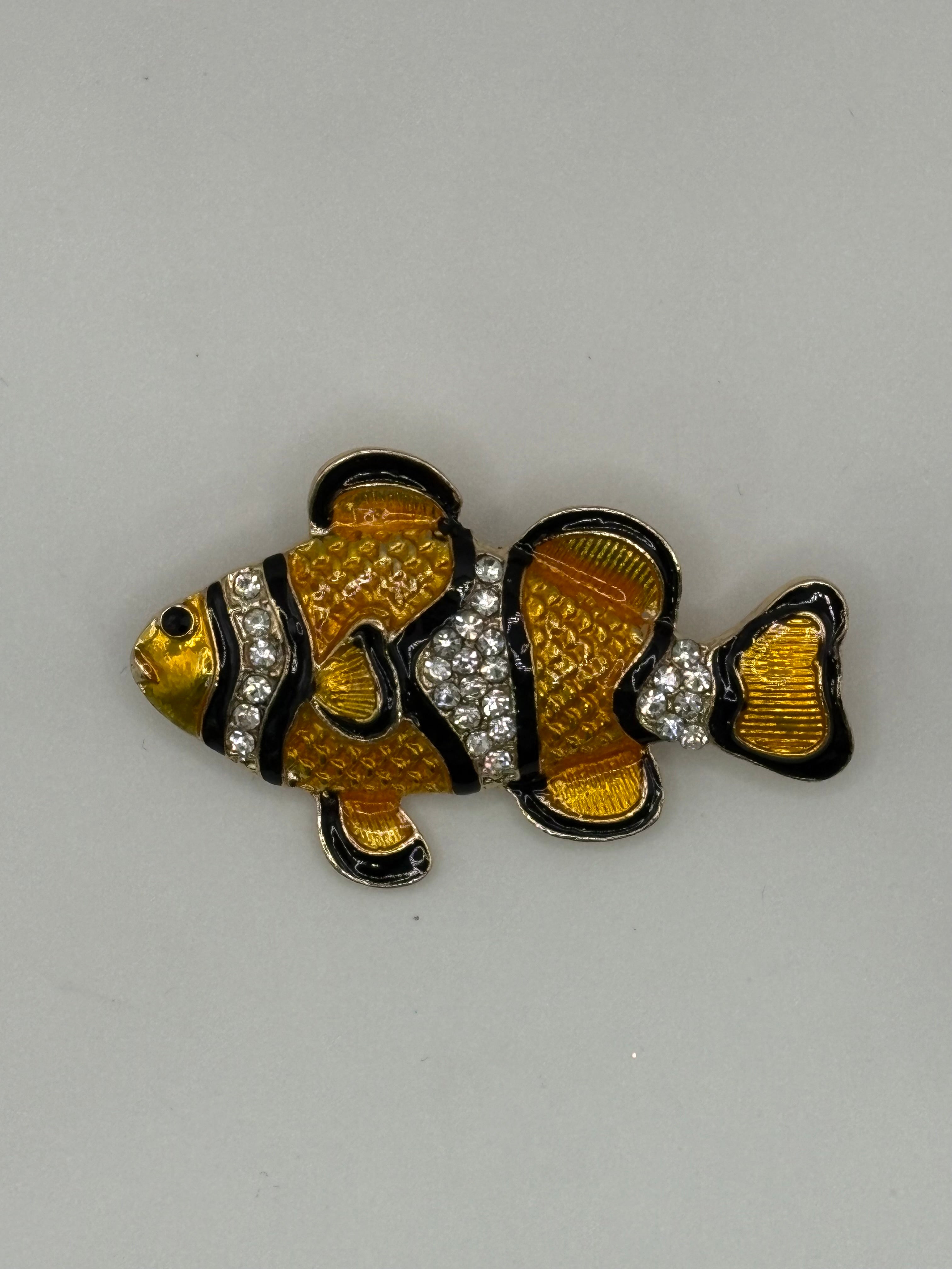 Gold-Tone "Nemo" Style Fish Brooch