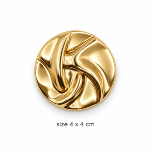 Sculptural Swirl Gold Brooch