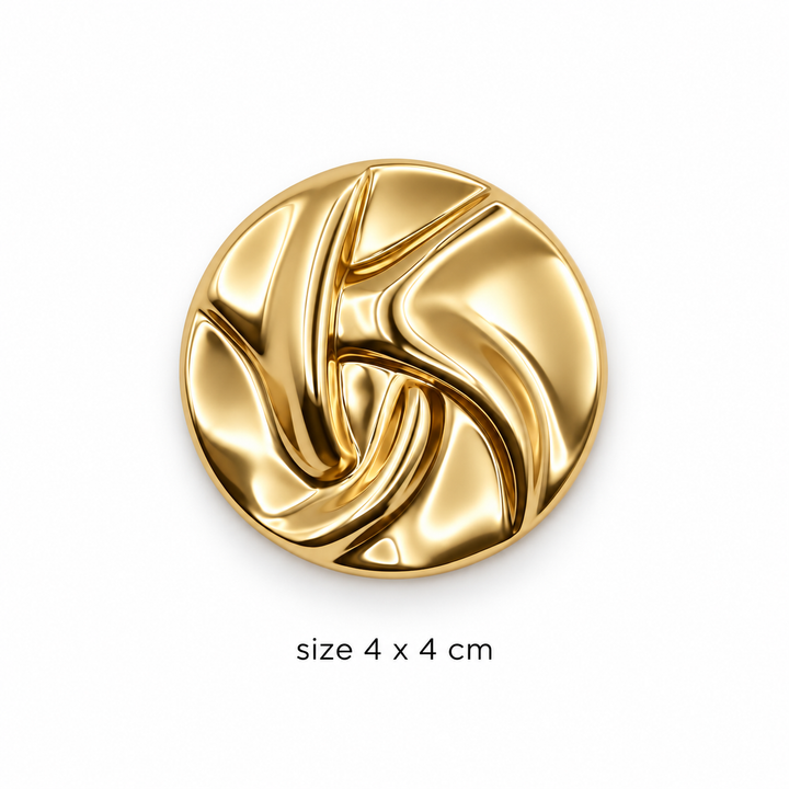Sculptural Swirl Gold Brooch
