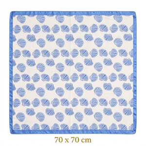 Blue Seashell Square Scarf Default Title Petit Détail Lebanon
