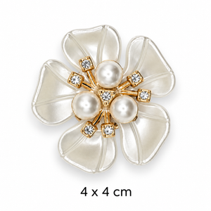 Ivory Pearl Flower Button Cover Petit Détail Lebanon