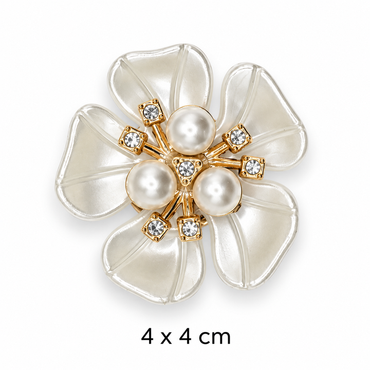 Ivory Pearl Flower Button Cover Petit Détail Lebanon