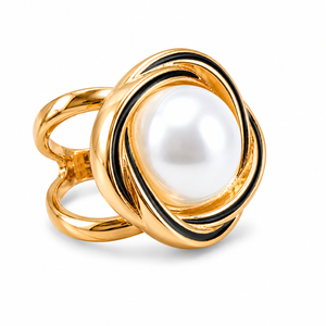 Pearl Accent Scarf Ring black Petit Détail Lebanon