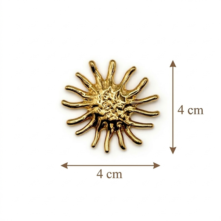 Abstract Gold Sunburst Brooch Petit Détail Lebanon
