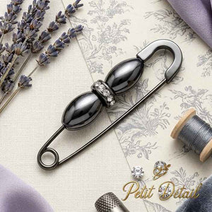 Double Oval Decorative Safety Pin Brooch Petit Détail Lebanon