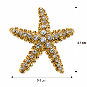 Crystal Starfish Brooch gold Petit Détail Lebanon