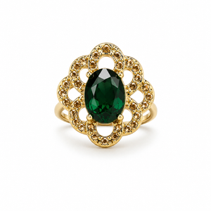 Emerald Bloom Scarf Ring Petit Détail Lebanon