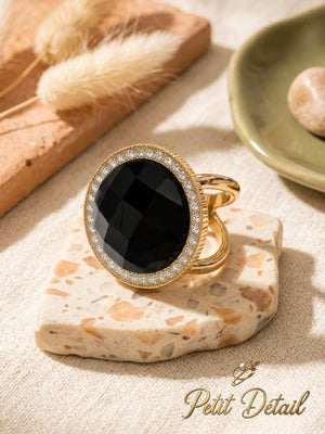 Black Crystal Scarf Ring Petit Détail Lebanon