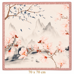 Rose Magnolia Square Scarf Petit Détail Lebanon