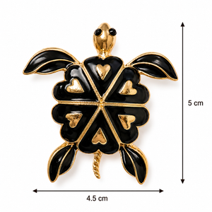Black Heart Turtle Brooch Petit Détail Lebanon